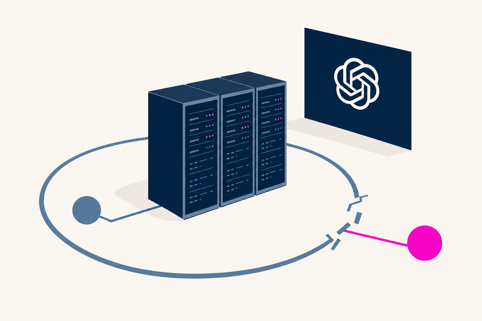 Illustration of OpenAI secure sandbox infrastructure with a network boundary breach.