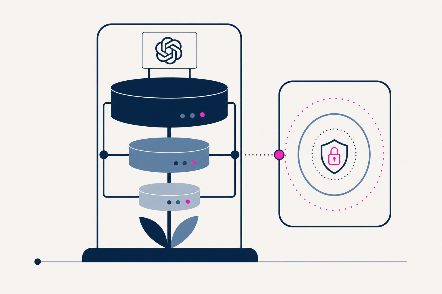 OpenAI GPT-6 models depicted on Google Cloud Model Garden hardware with security enclosure.