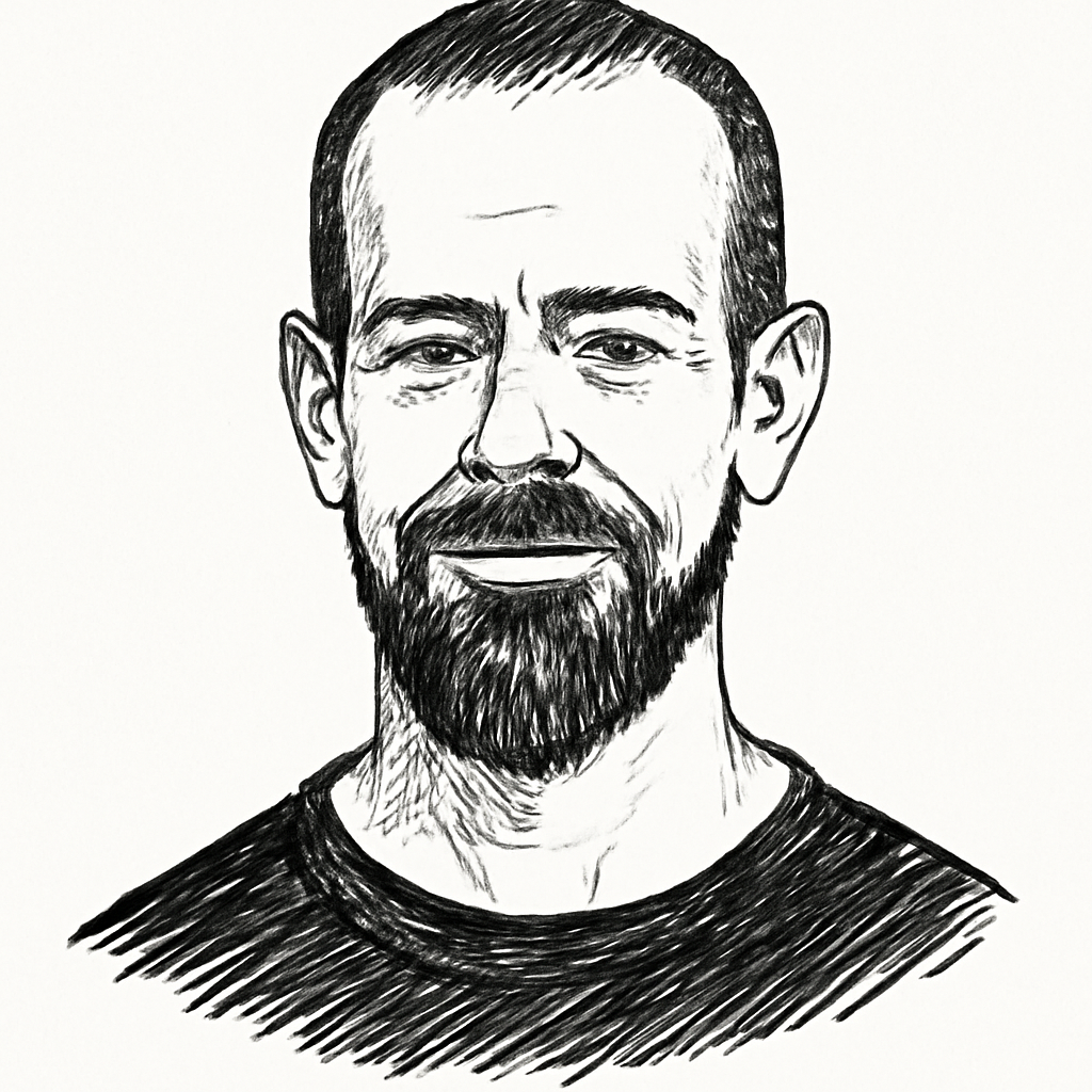 Drawn portrait of Jack Dorsey