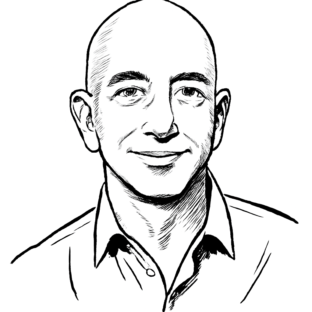 Drawn portrait of Jeff Bezos