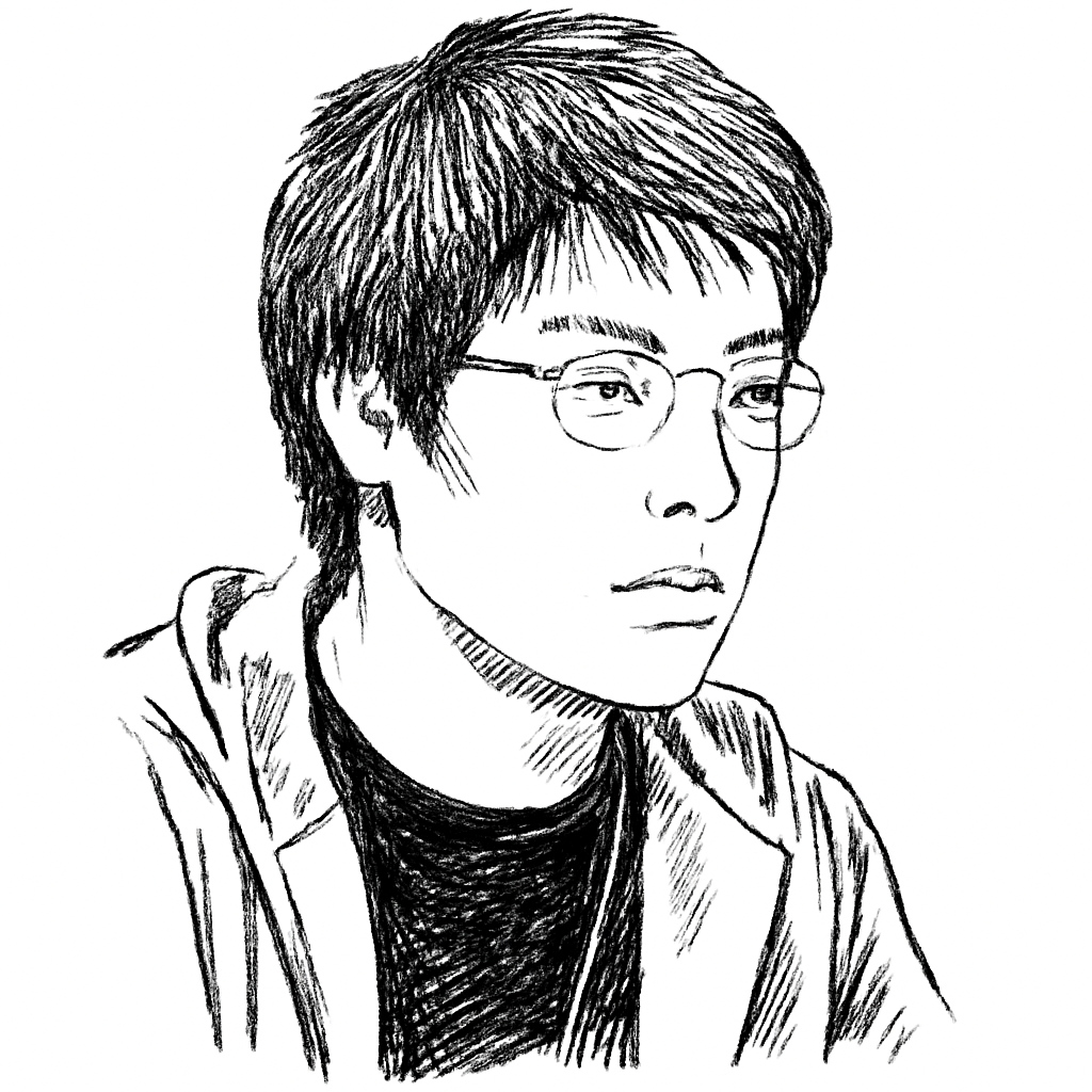Drawn portrait of Takuya Akiba