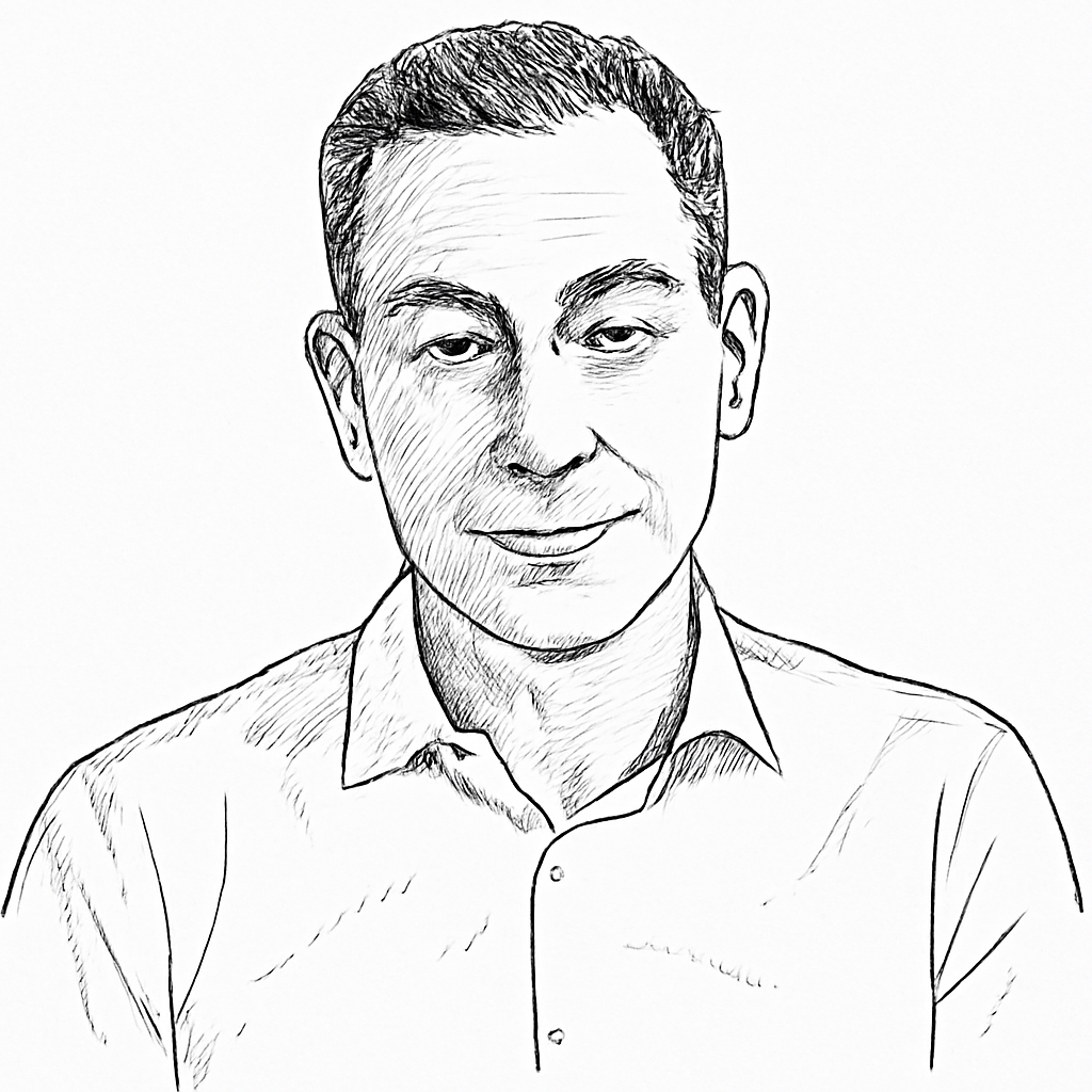 Drawn portrait of Albert Bourla