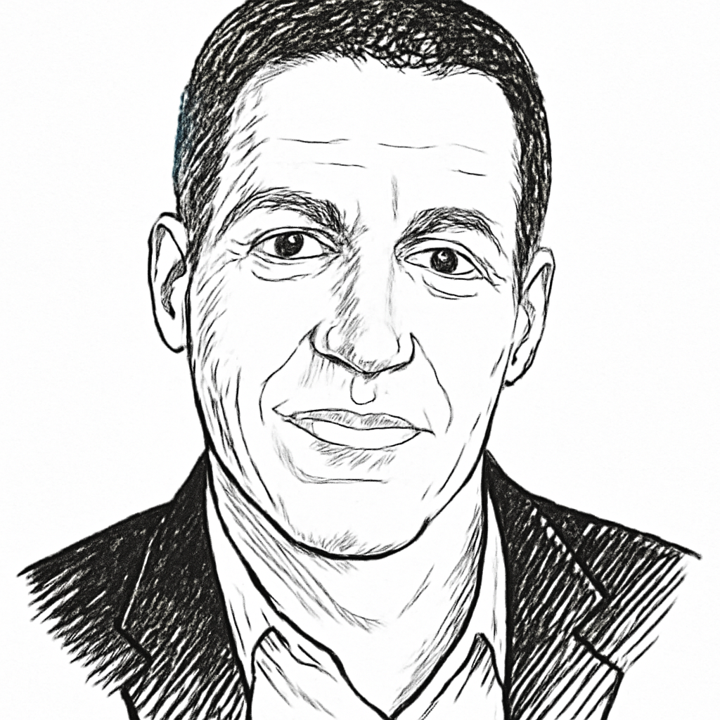 Drawn portrait of Hany Farid
