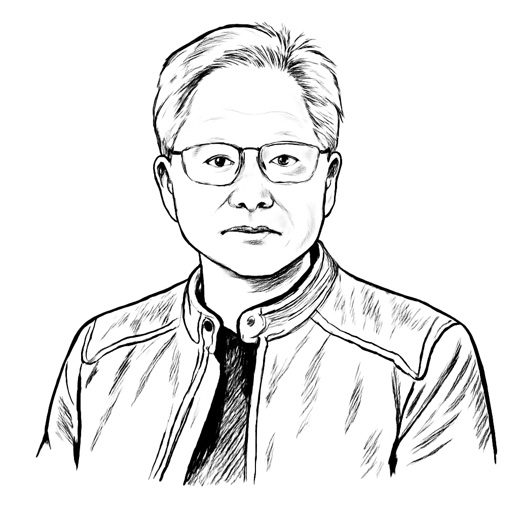 Drawn portrait of Jensen Huang