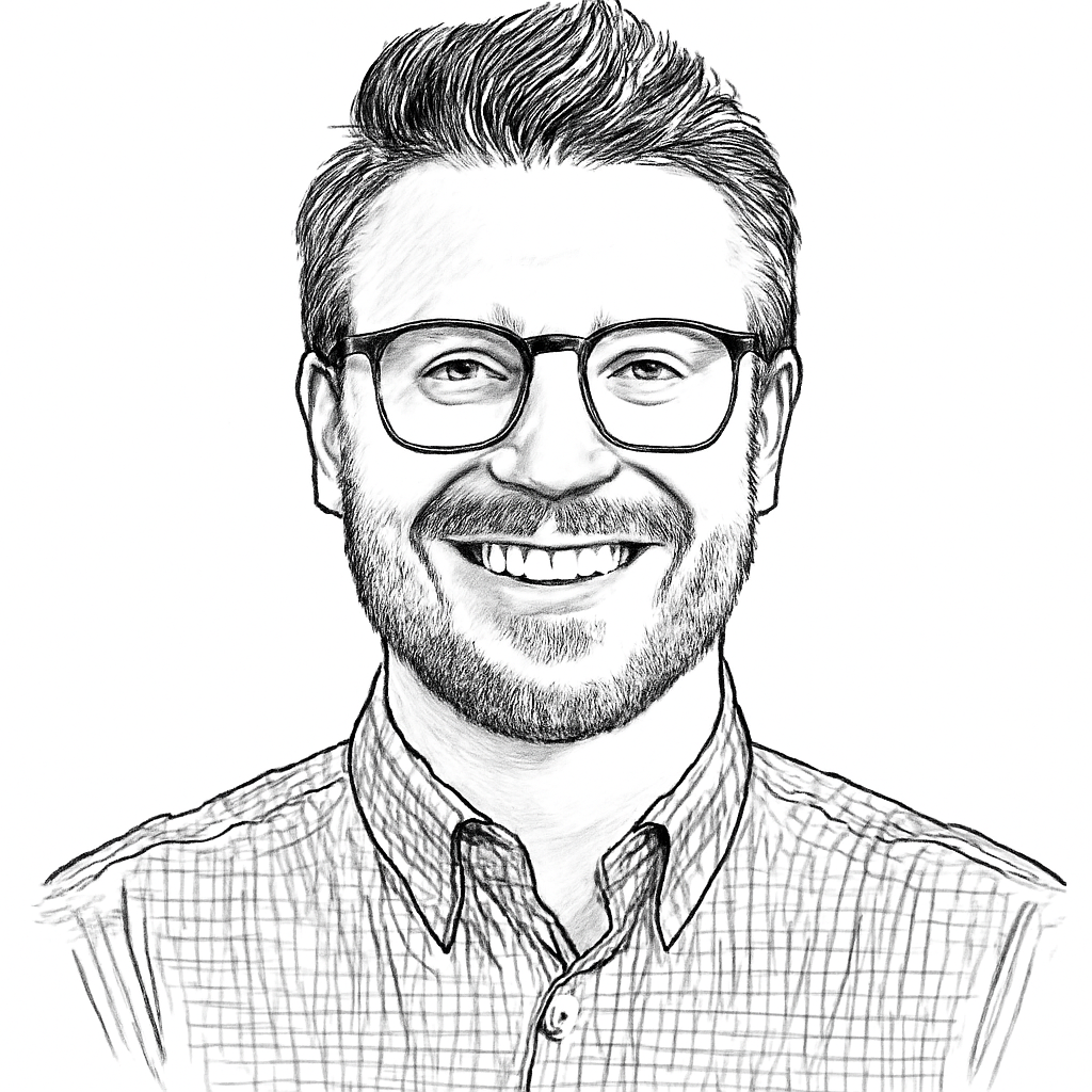 Drawn portrait of Alex Kurland