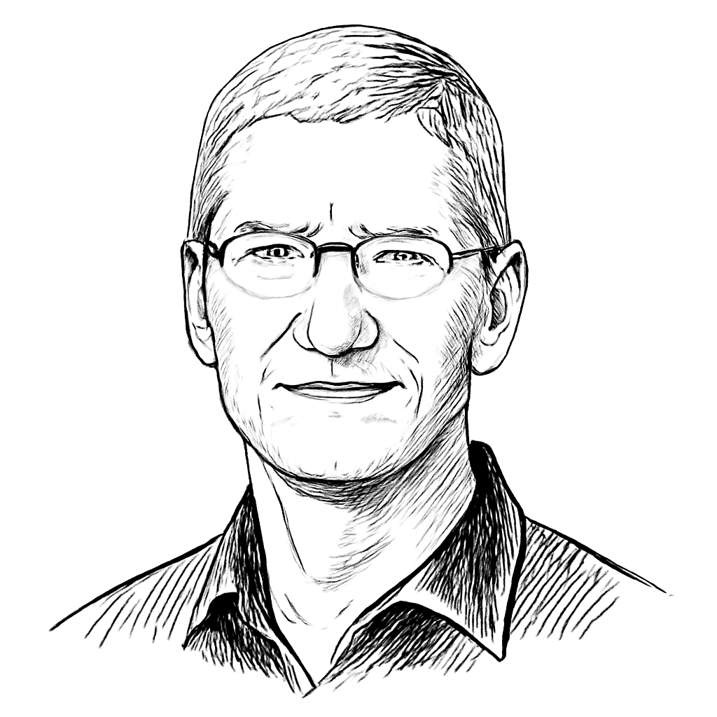 Drawn portrait of Tim Cook