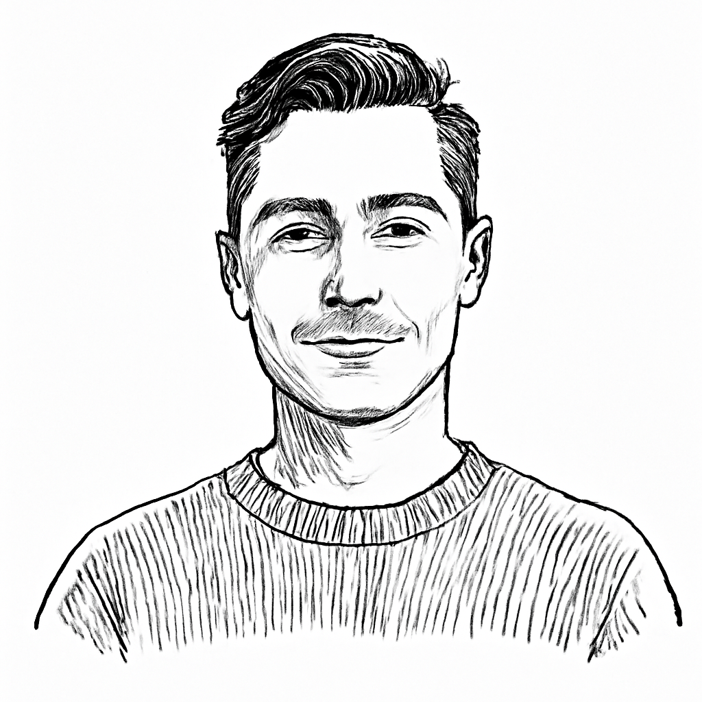 Drawn portrait of Hjalmar Nilsonne