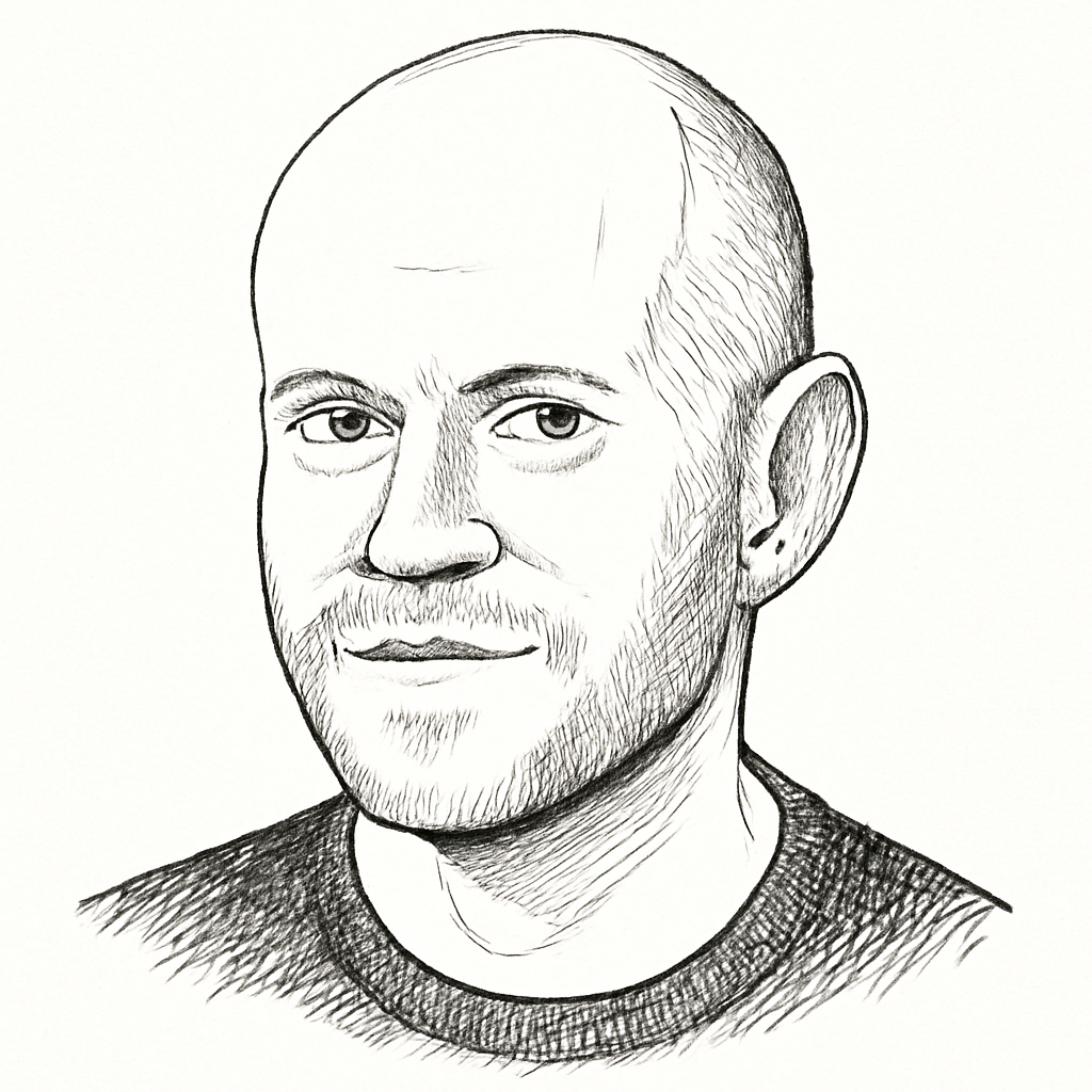 Drawn portrait of Daniel Ek