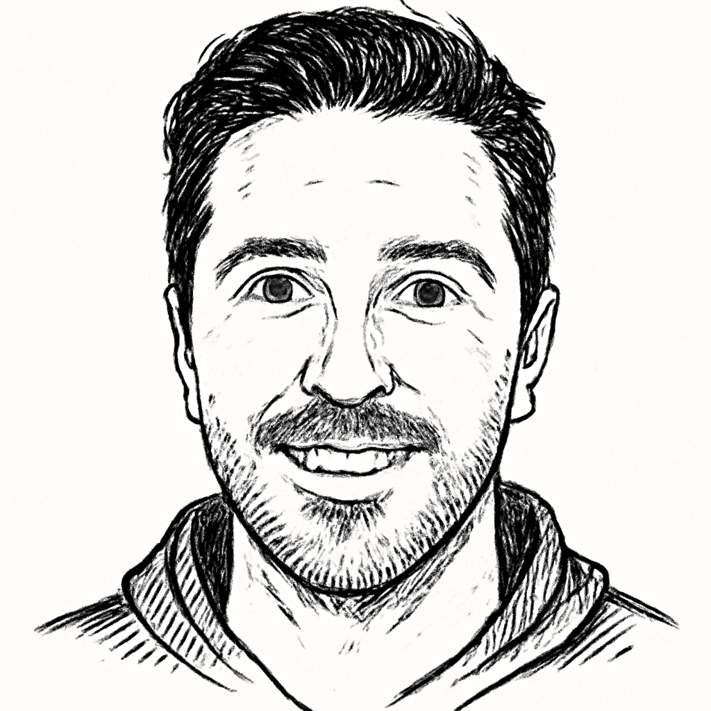 Drawn portrait of David Tisch