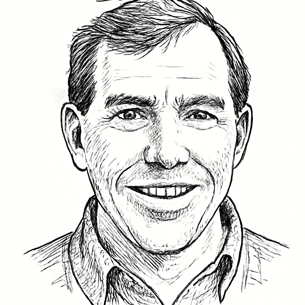 Drawn portrait of Matt Garman