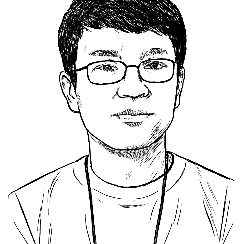 Drawn portrait of Scott Wu