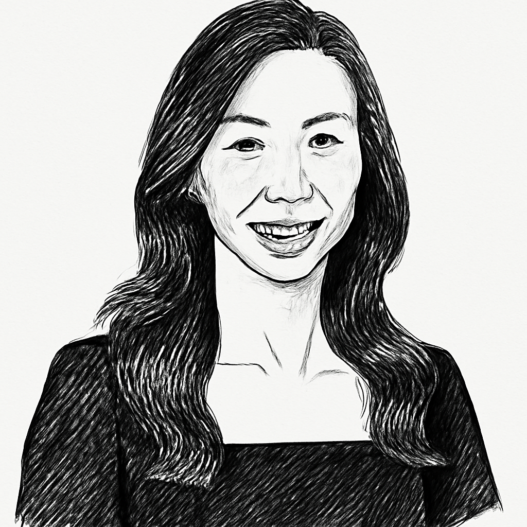 Drawn portrait of Fiona Tan