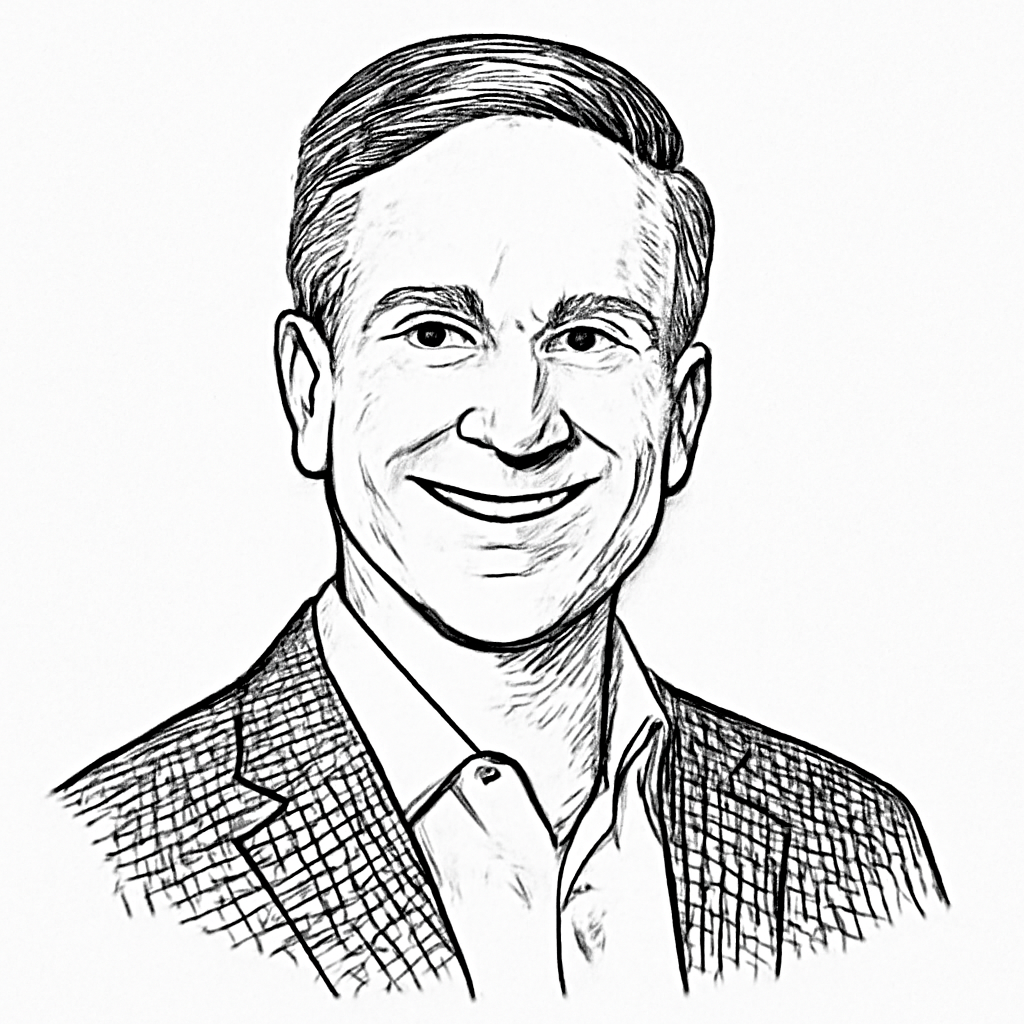 Drawn portrait of Justin Rose