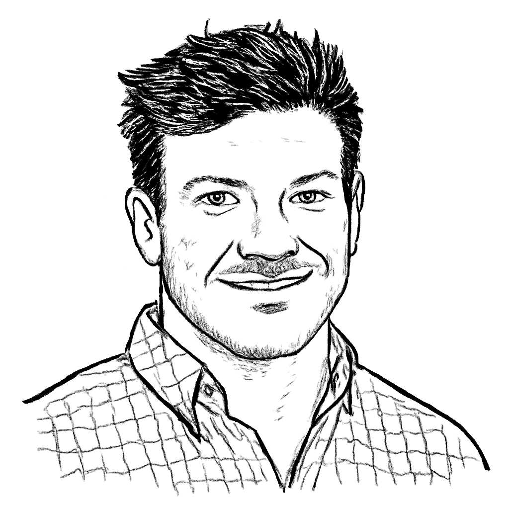 Drawn portrait of Chaz Englander