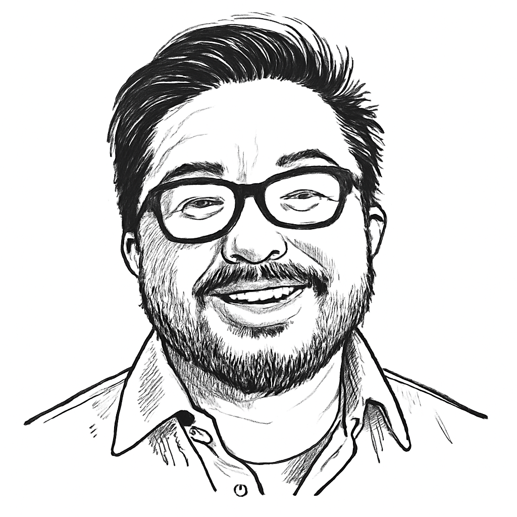 Drawn portrait of Garry Tan
