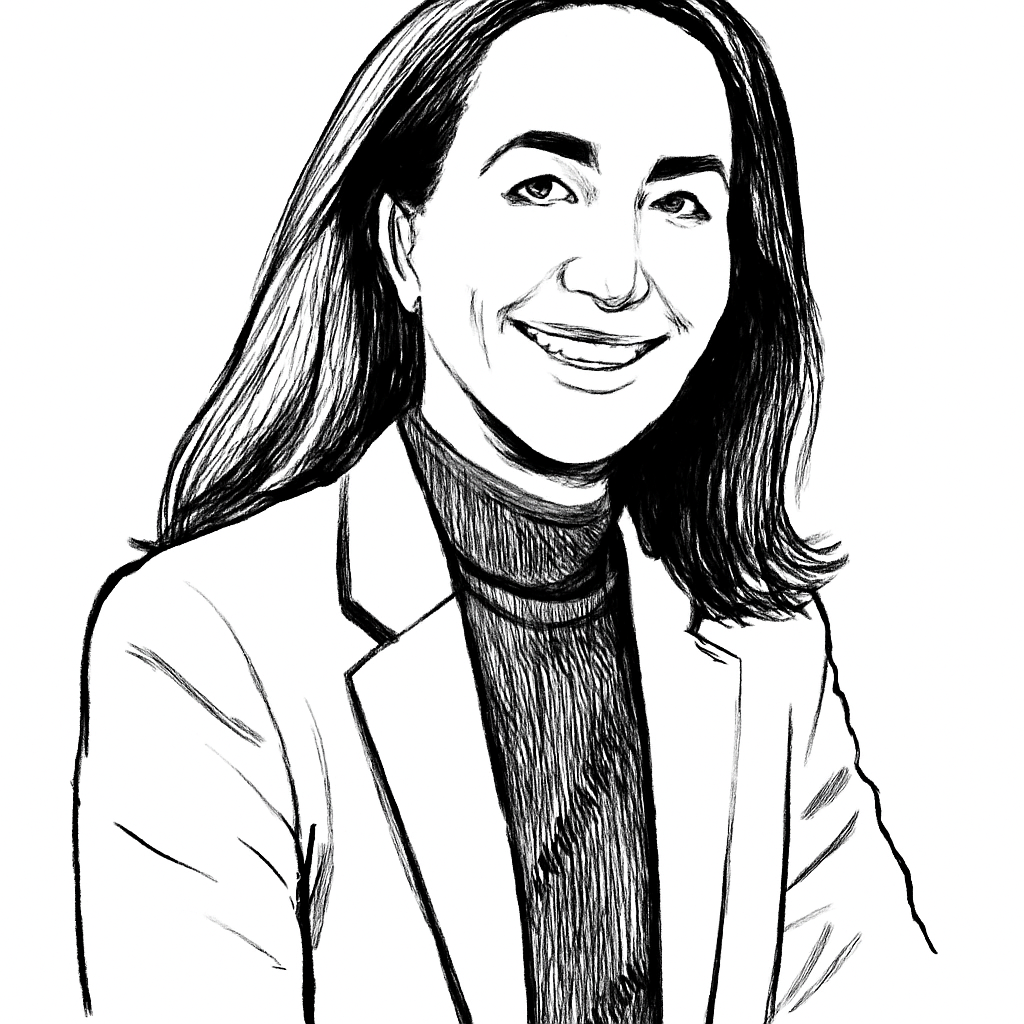 Drawn portrait of Sarah Friar