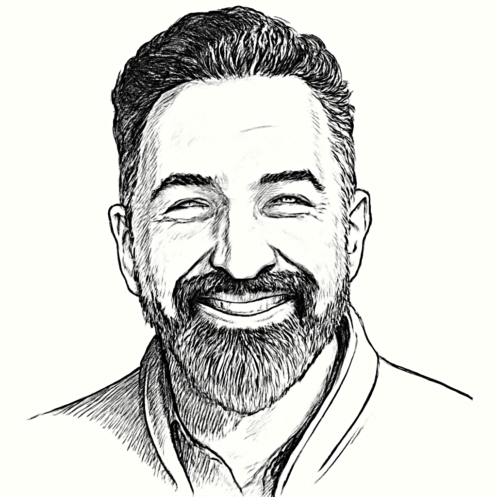 Drawn portrait of Arvind KC