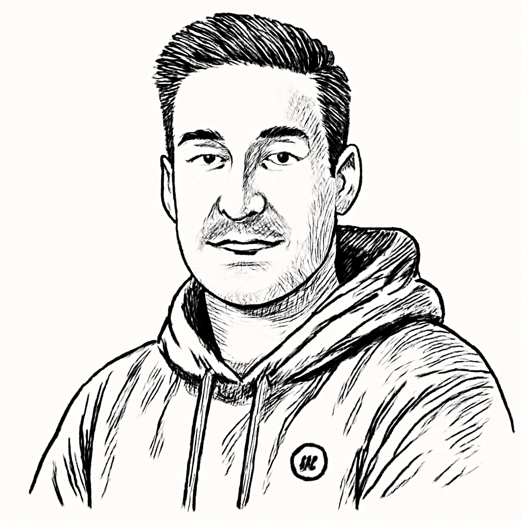 Drawn portrait of Jake Cooper
