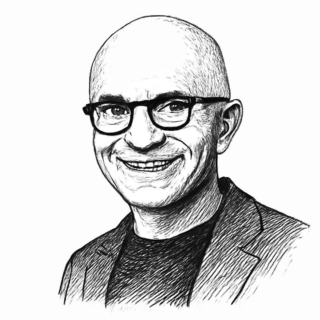 Drawn portrait of Satya Nadella