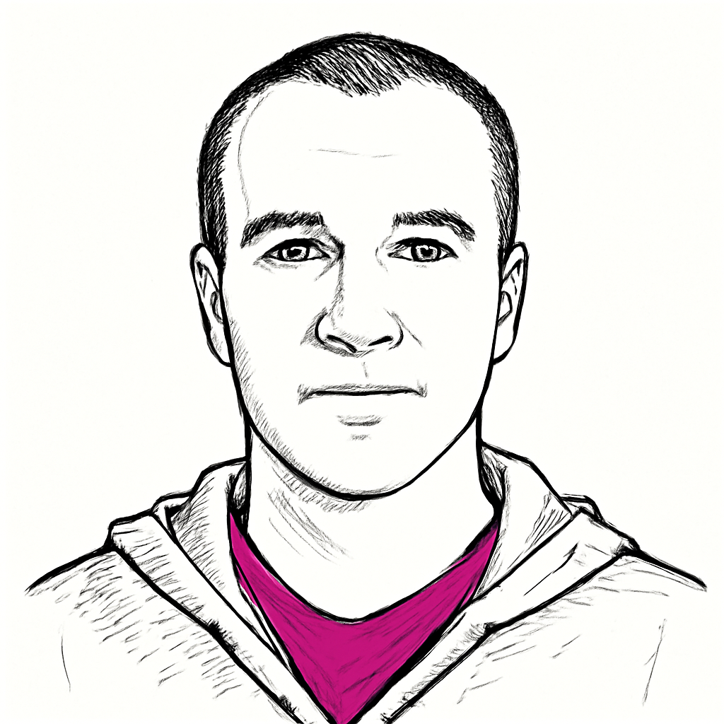Drawn portrait of Greg Brockman