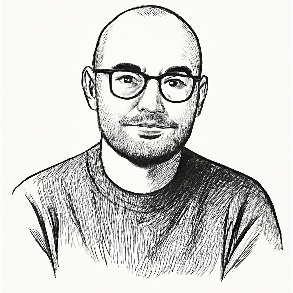 Drawn portrait of Demis Hassabis
