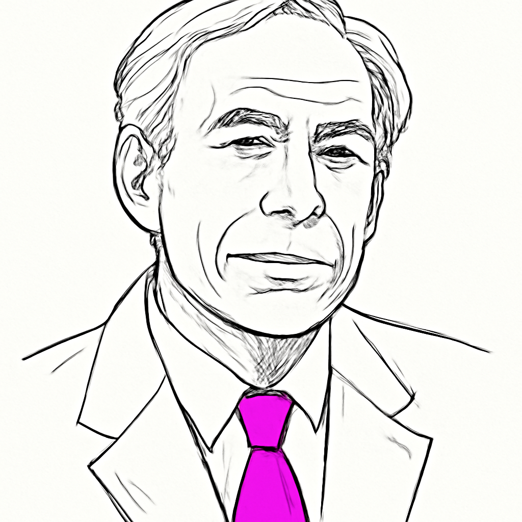 Drawn portrait of Greg Abbott