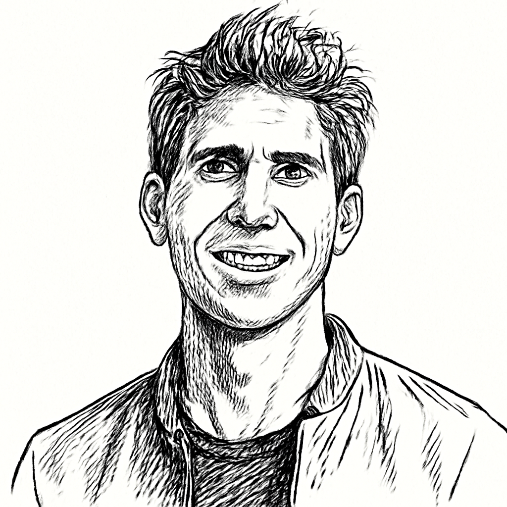 Drawn portrait of Shaun Maguire