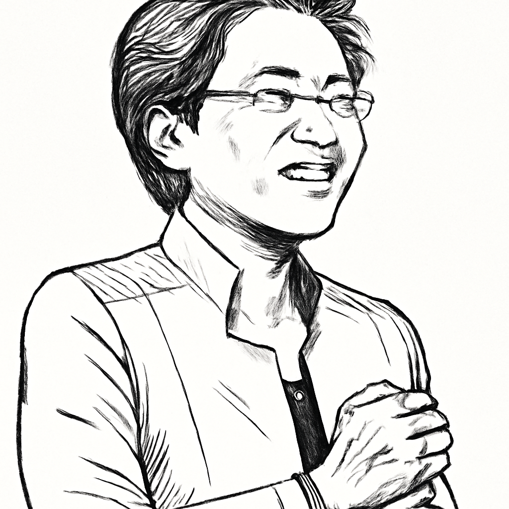 Drawn portrait of Lisa Su