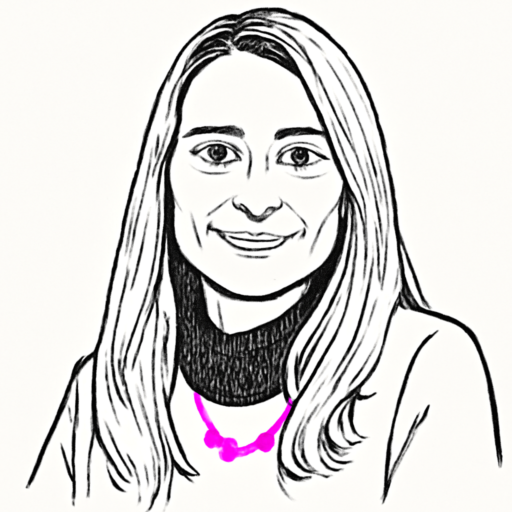 Drawn portrait of Colette Kress