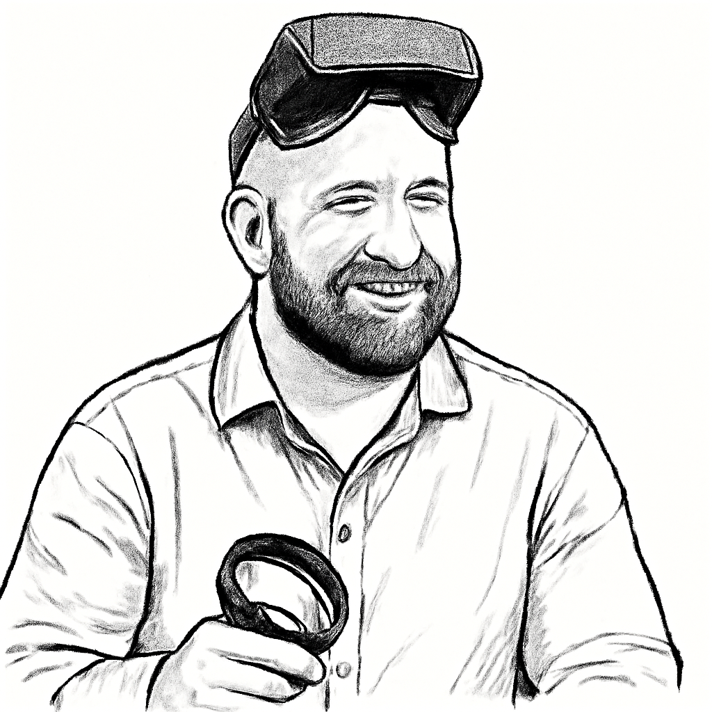 Drawn portrait of Andrew Bosworth