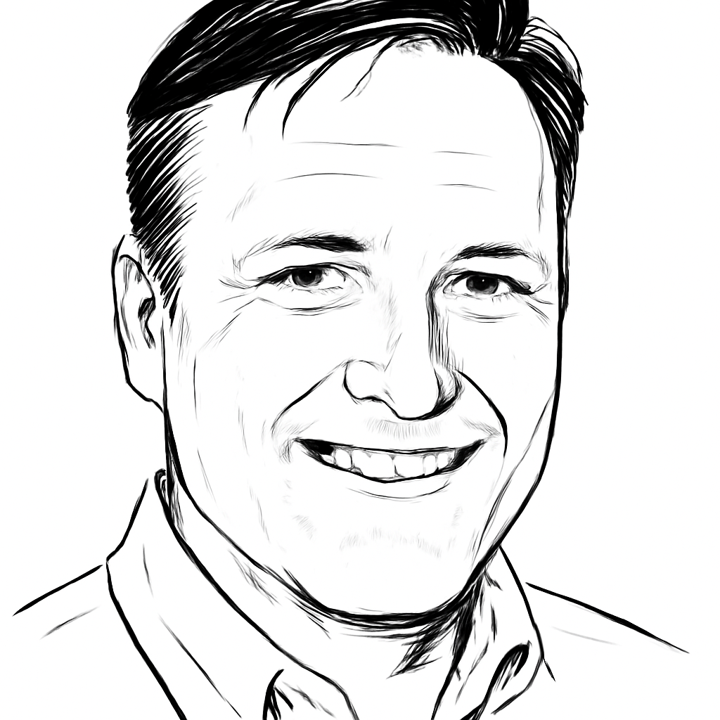 Drawn portrait of C.J. Mahoney