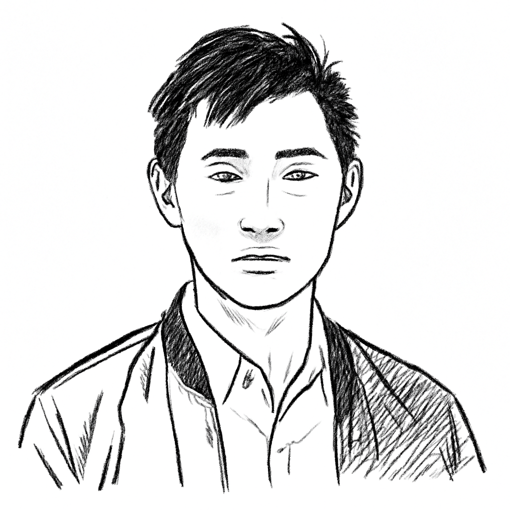 Drawn portrait of Alexandr Wang