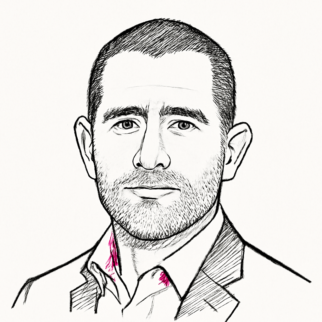 Drawn portrait of Chris Cox