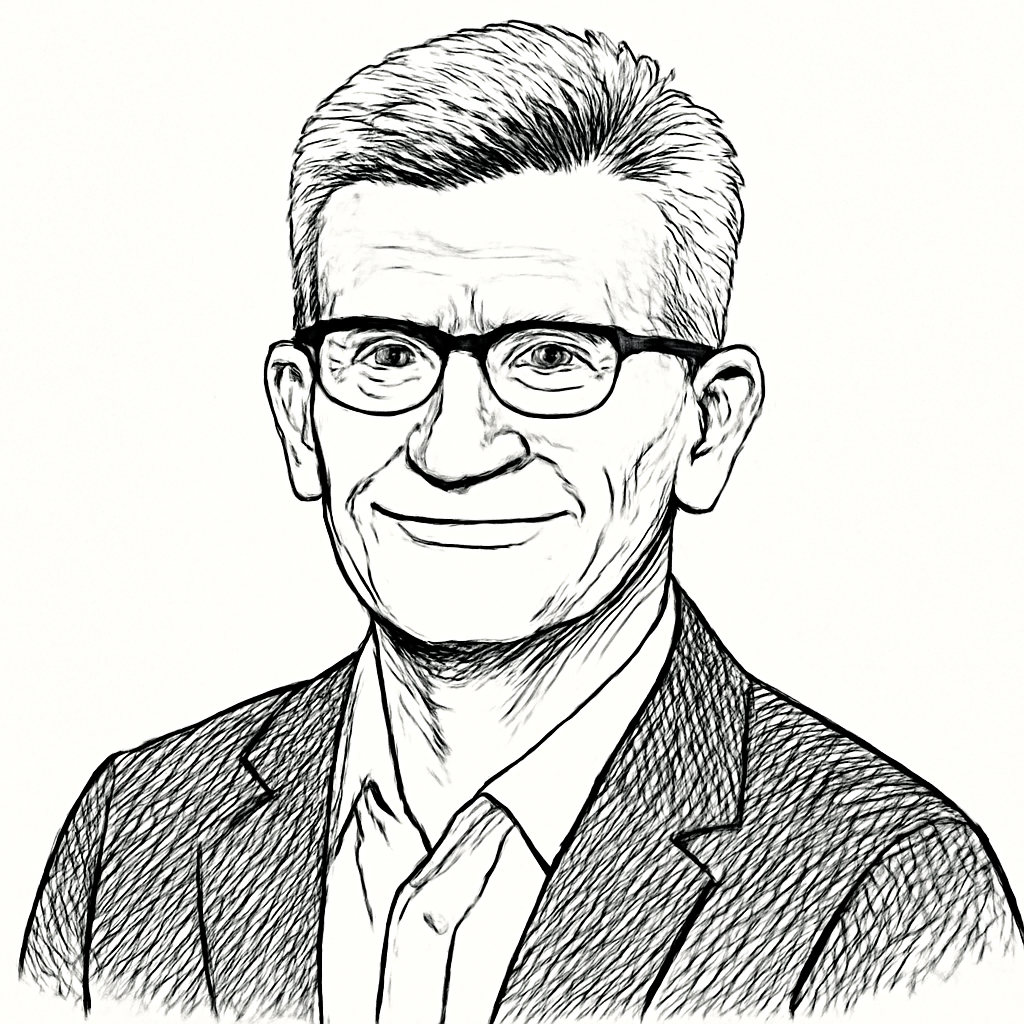 Drawn portrait of David Wehner