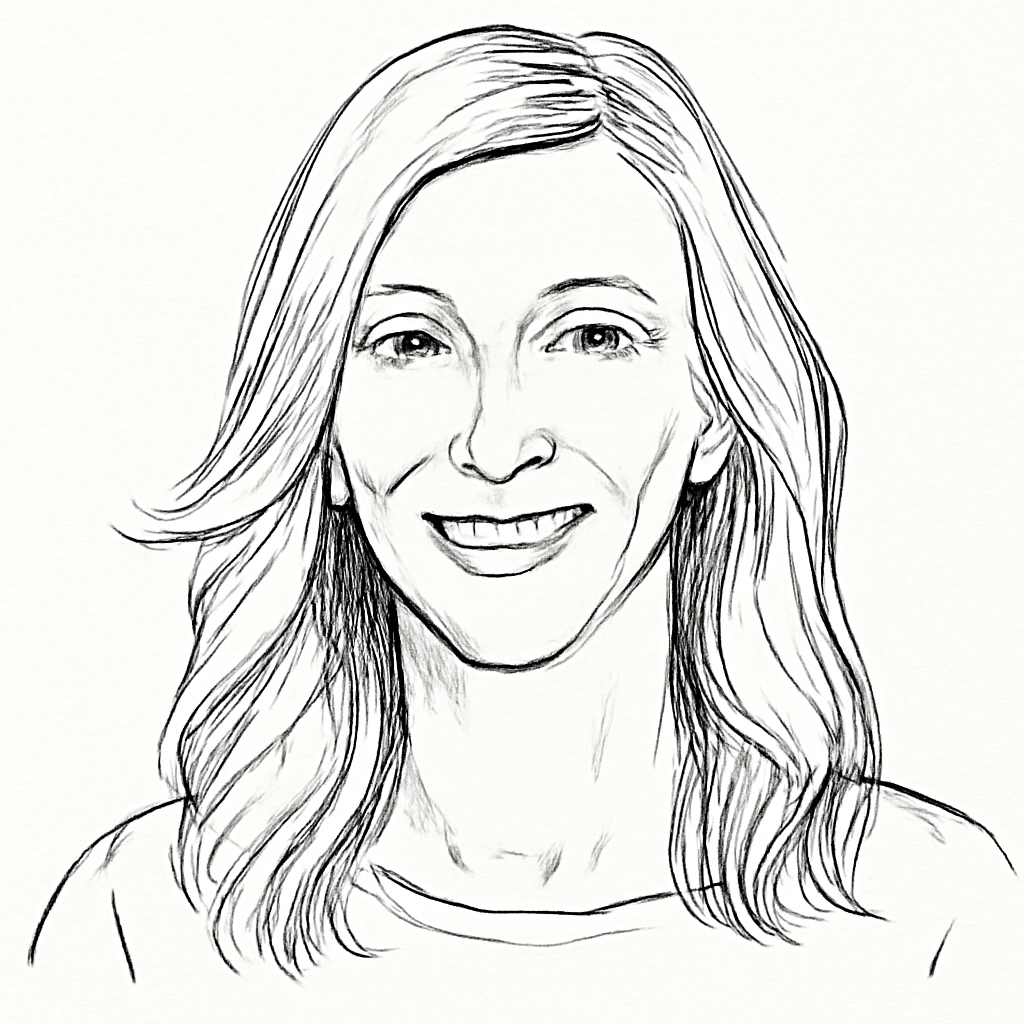 Drawn portrait of Janelle Gale