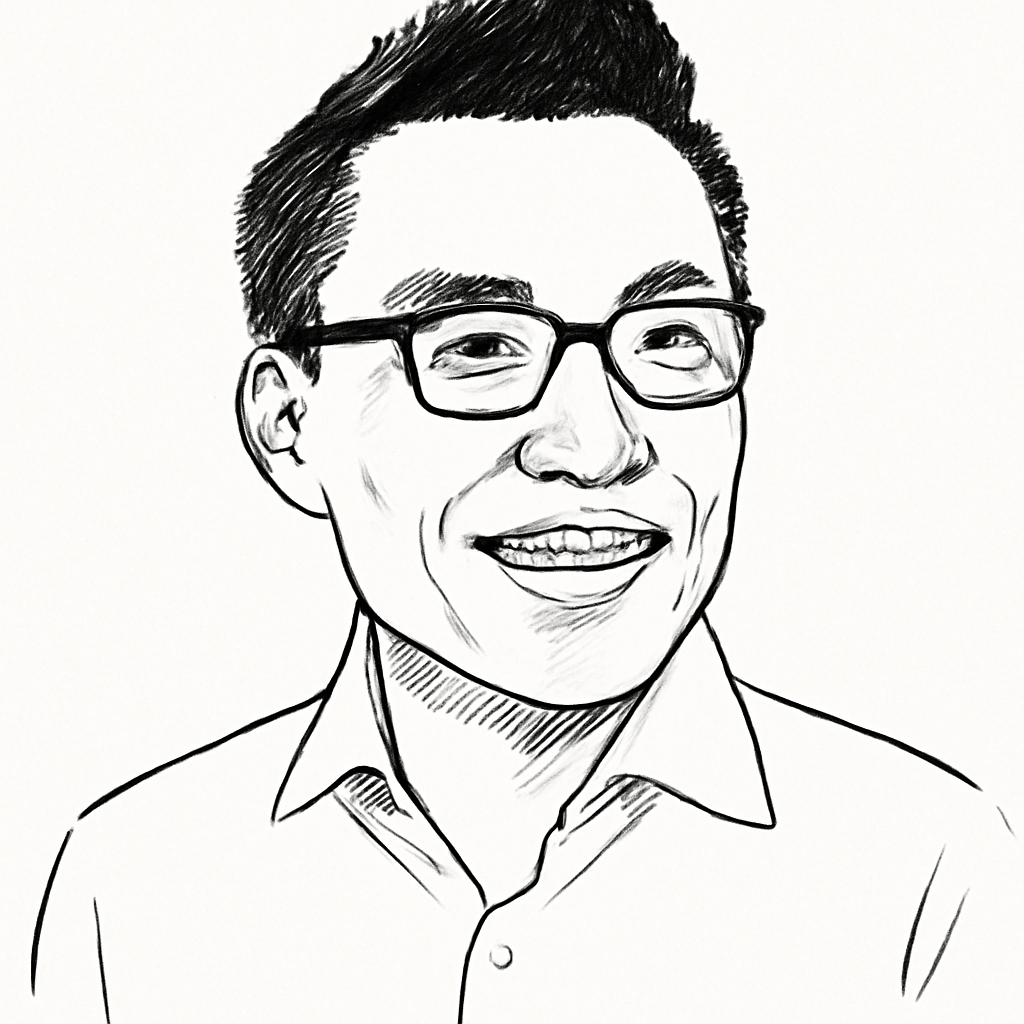 Drawn portrait of Tony Xu