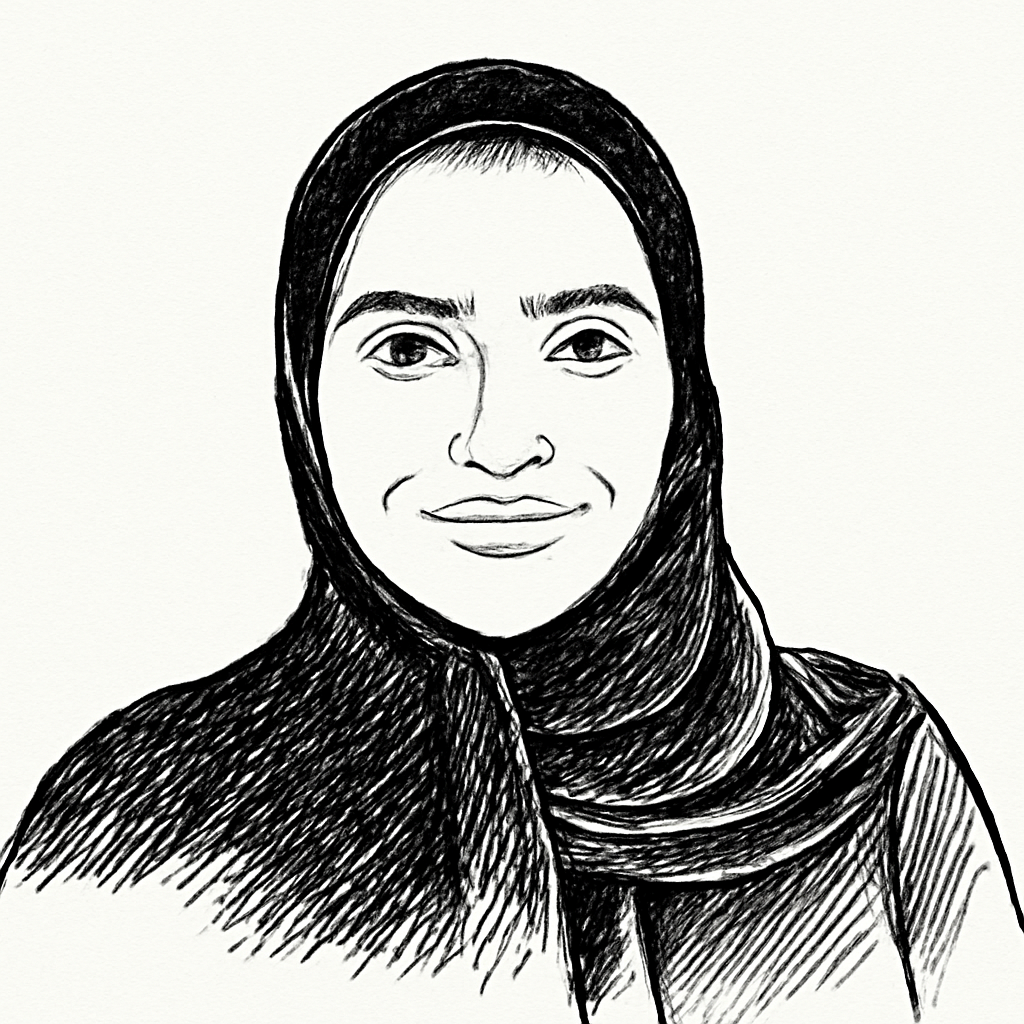 Drawn portrait of Maitha Alsuwaidi