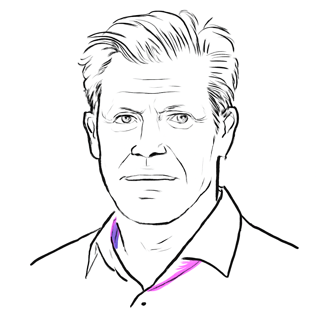 Drawn portrait of Nick Parker