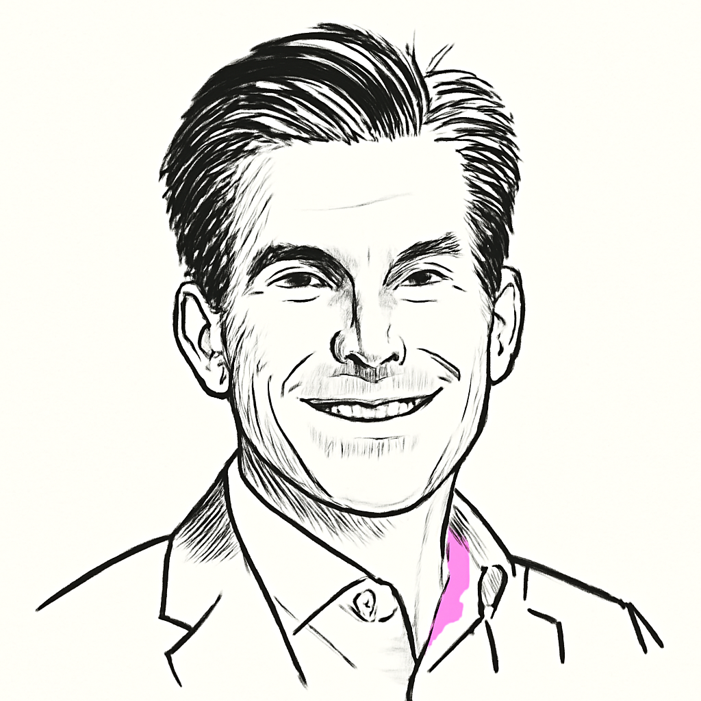 Drawn portrait of Mike Hopkins