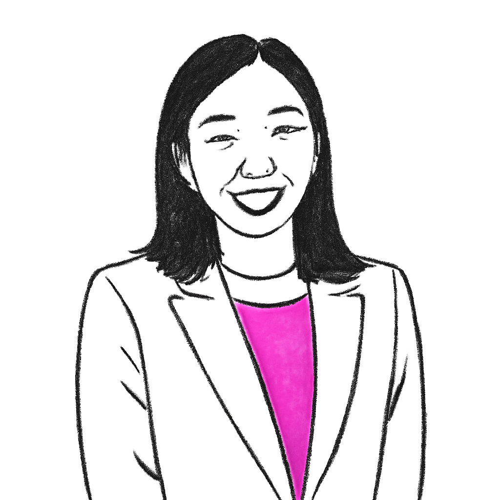 Drawn portrait of Jane Jiang