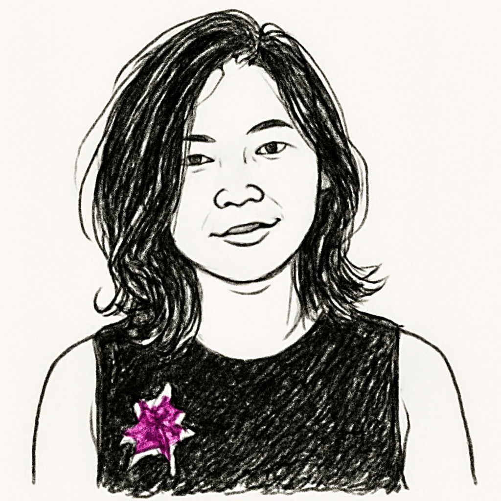 Drawn portrait of Liz Wang