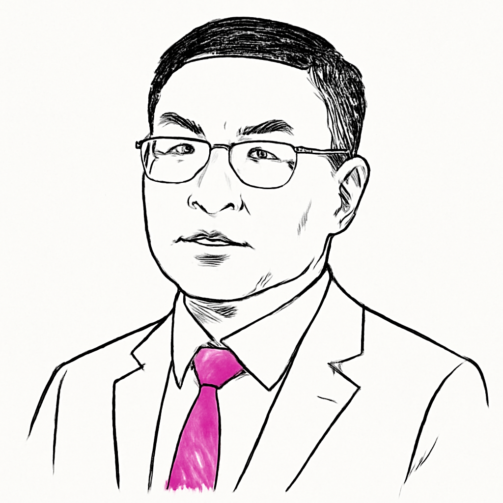 Drawn portrait of Scott Yang