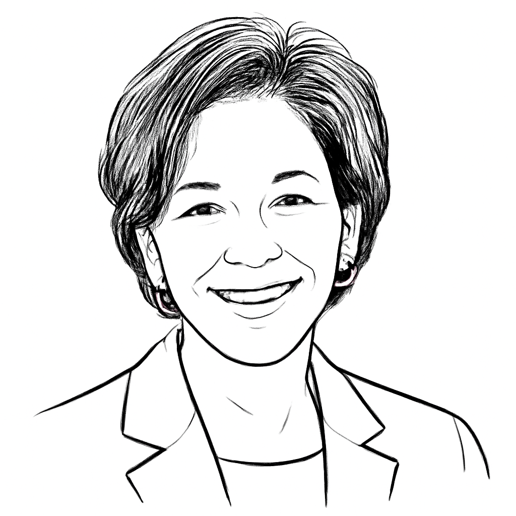 Drawn portrait of Monica Lozano