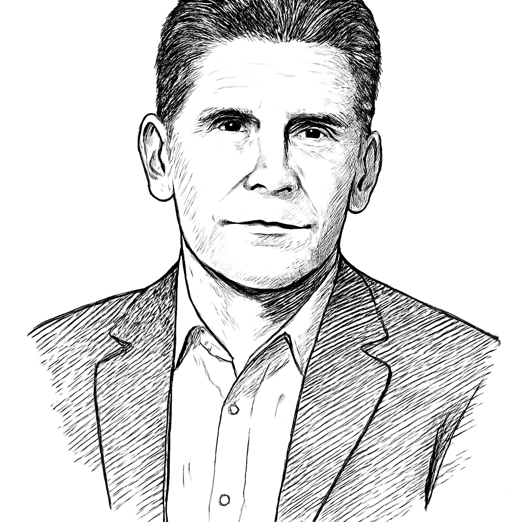 Drawn portrait of Jorge Vergara