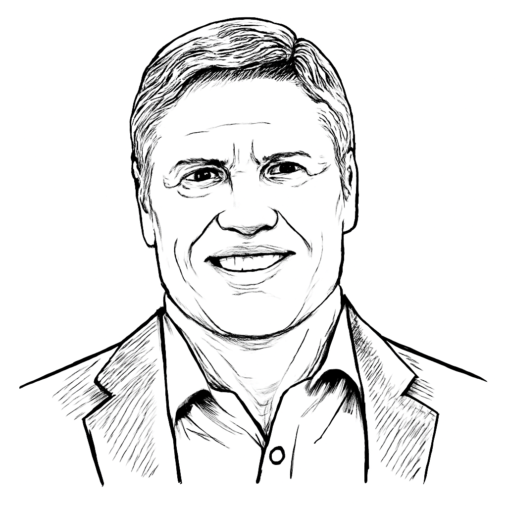 Drawn portrait of Ed Lovely