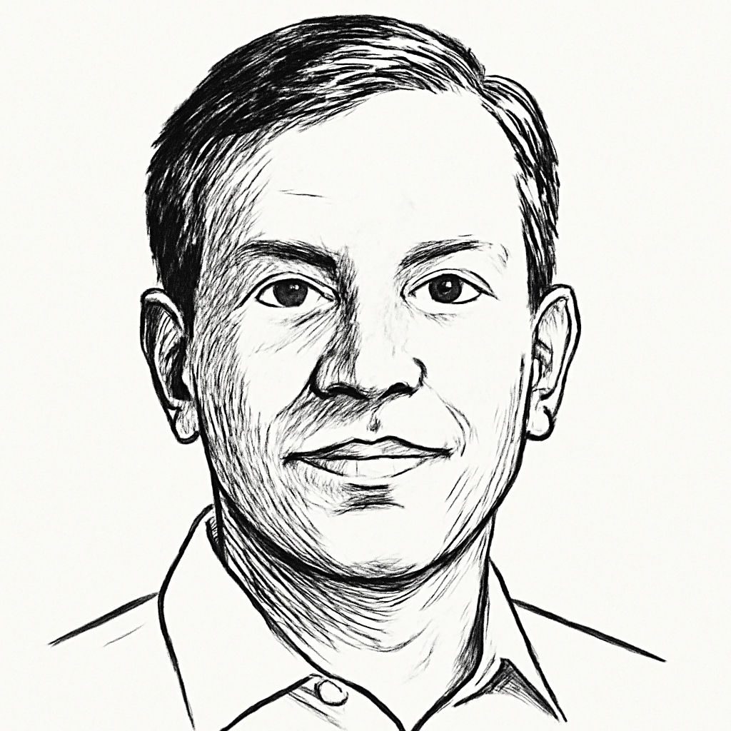 Drawn portrait of Naga Chandrasekaran