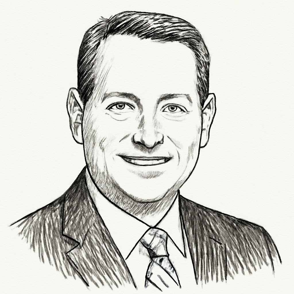 Drawn portrait of Dave Rey