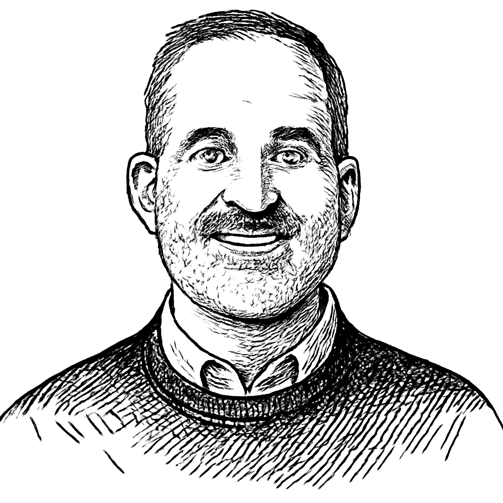 Drawn portrait of Mike Wolff
