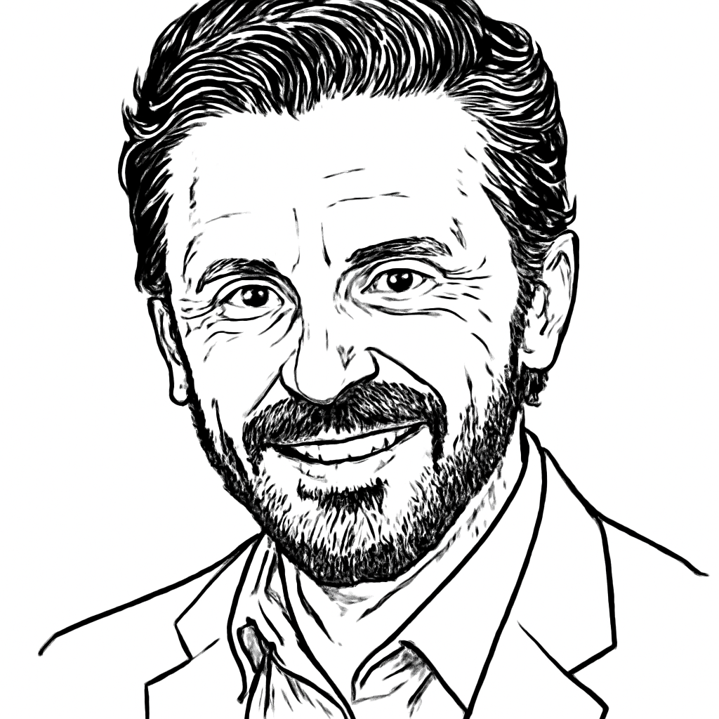 Drawn portrait of Miguel Milano