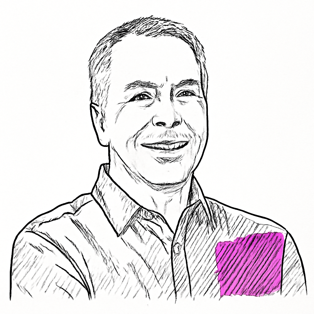 Drawn portrait of Dave Ward